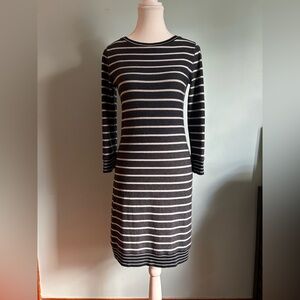 EUC Lacoste Blue White Breton Striped Cotton Sheath Dress Women’s XS/S FR 36